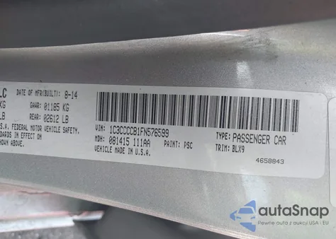 2015 Chrysler 200 C from USA, damaged, VIN 1C3CCCCB1FN576599